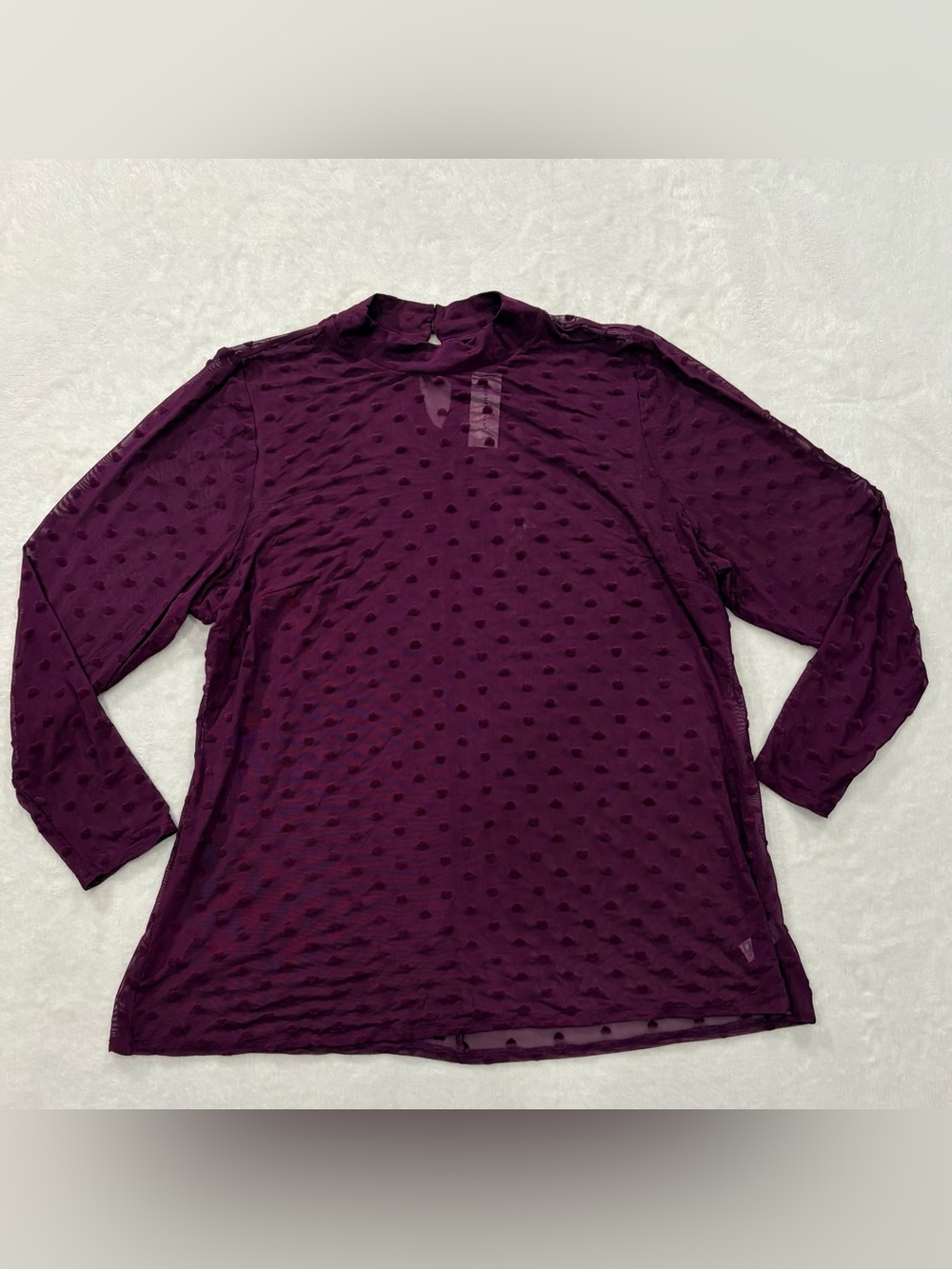 NWT Lane Bryant Sheer Heart Flocked Blouse Women’s size 22/24